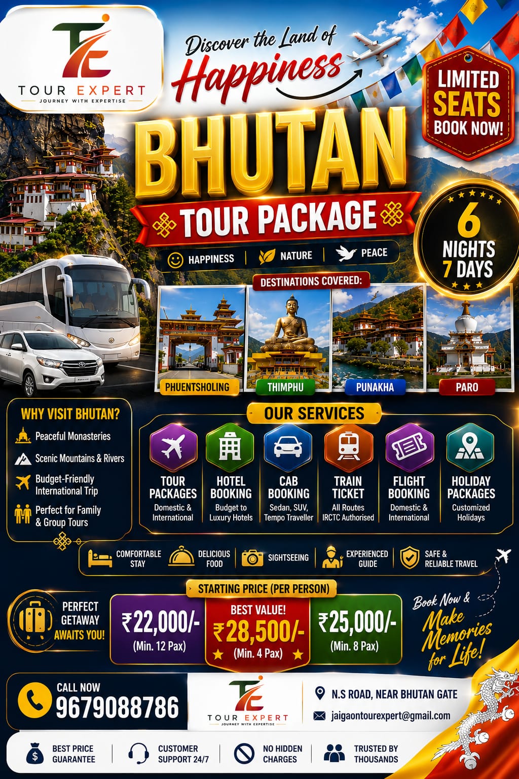 Bhutan Grand Tour – 6 Nights 7 Days